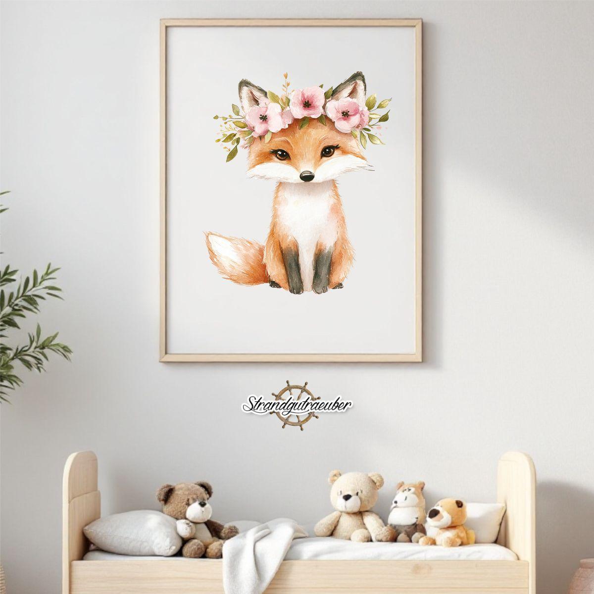 Buegelbild Blumenfuchs Buegelbild Blumenfuchs